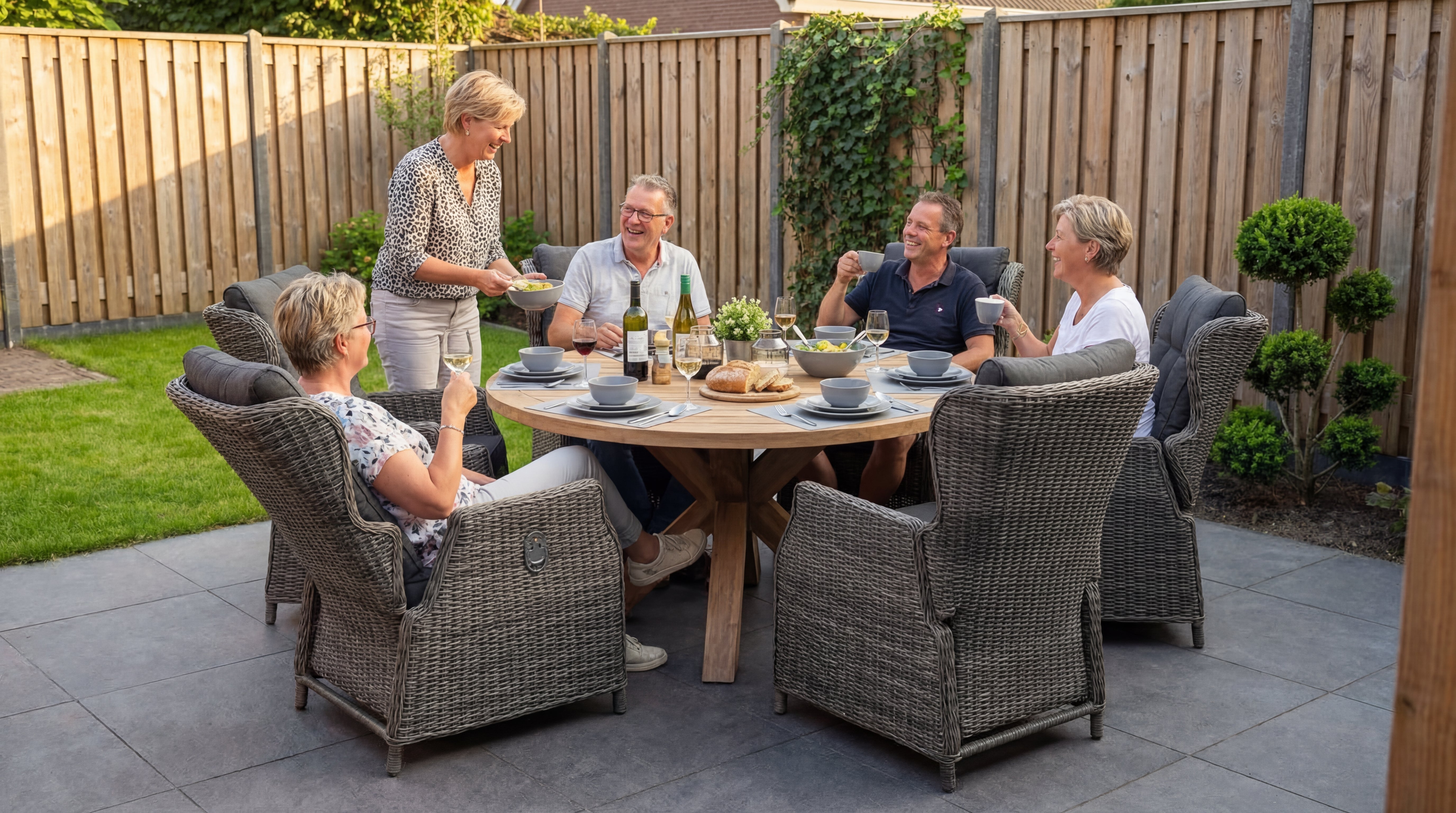 Tuinset met verstelbare stoelen