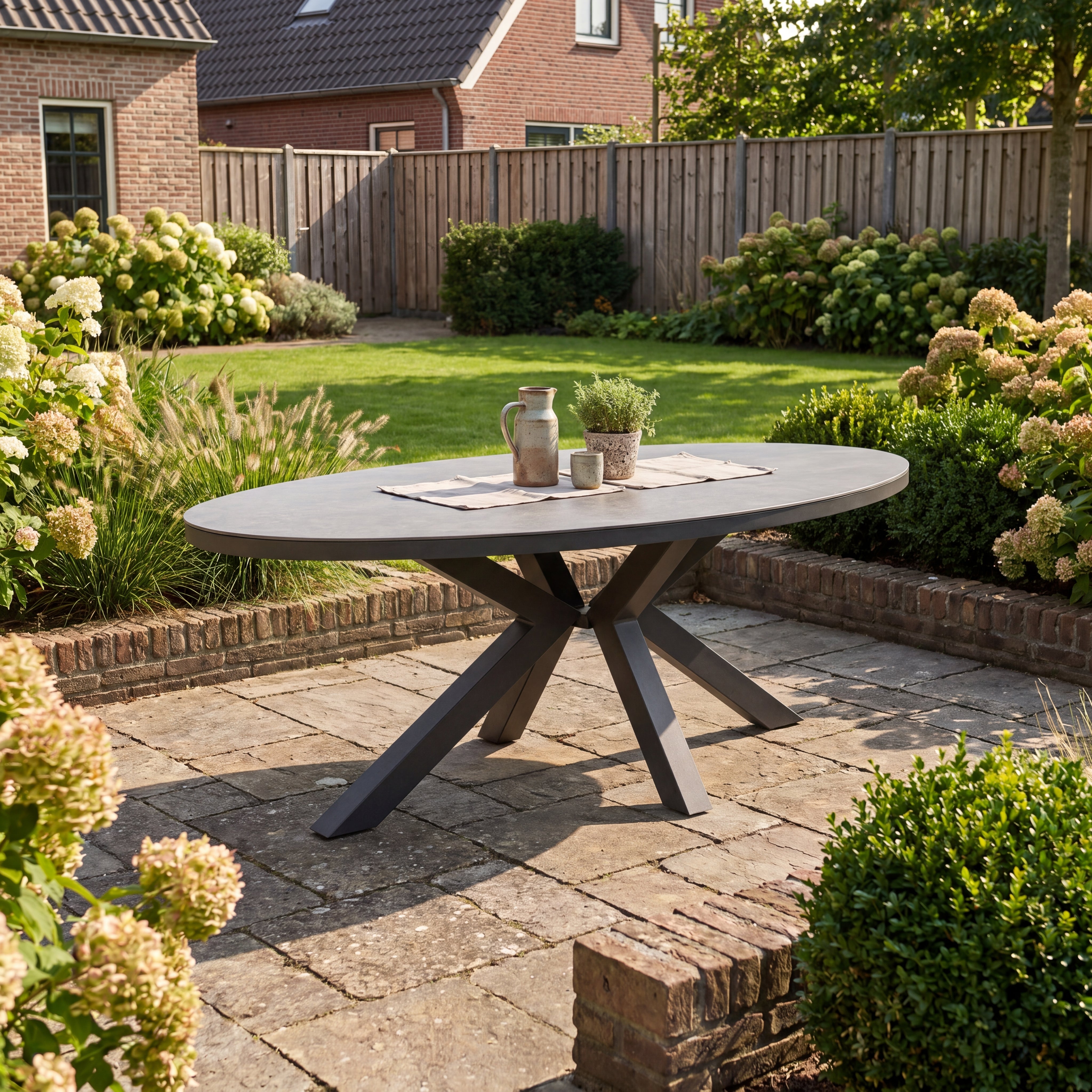 Akron Ovale Tuintafel 220 cm - Keramisch blad