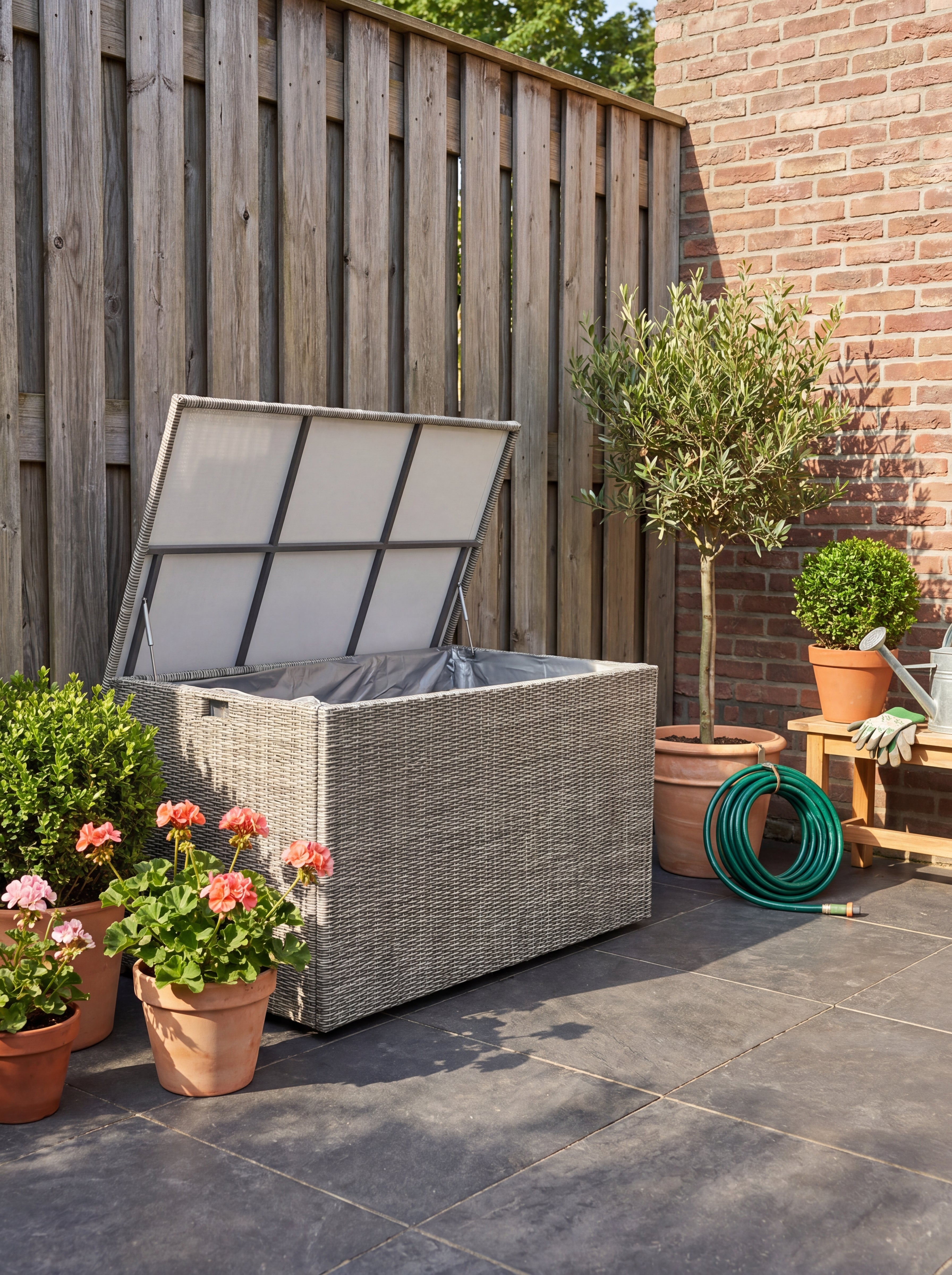 Kussenbox 160 x 92 x 86cm Light Kobo Grey 970 Liter