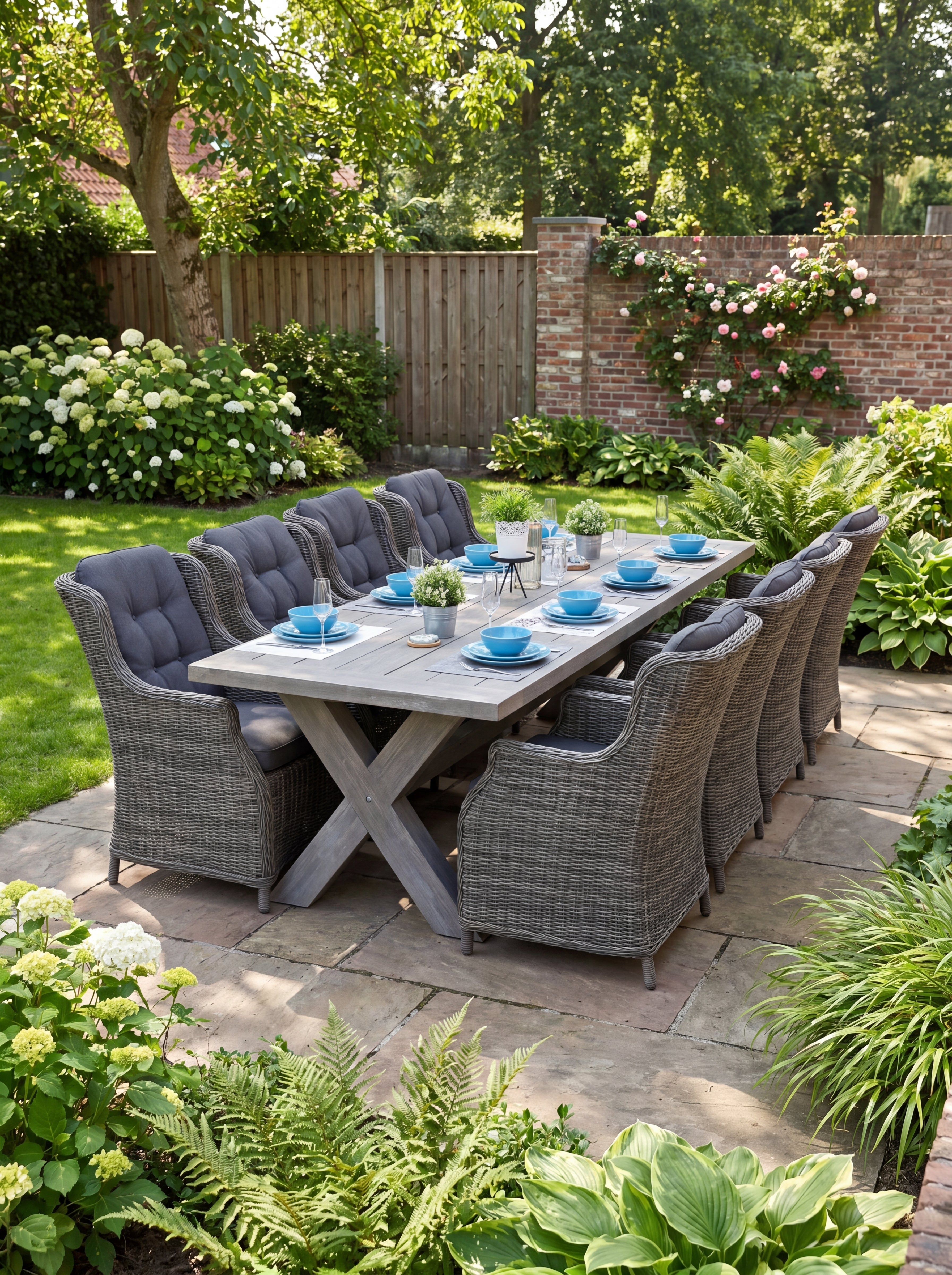 Norwich-Darwin Tuinset 8 Personen - Acacia / Kobo Grey