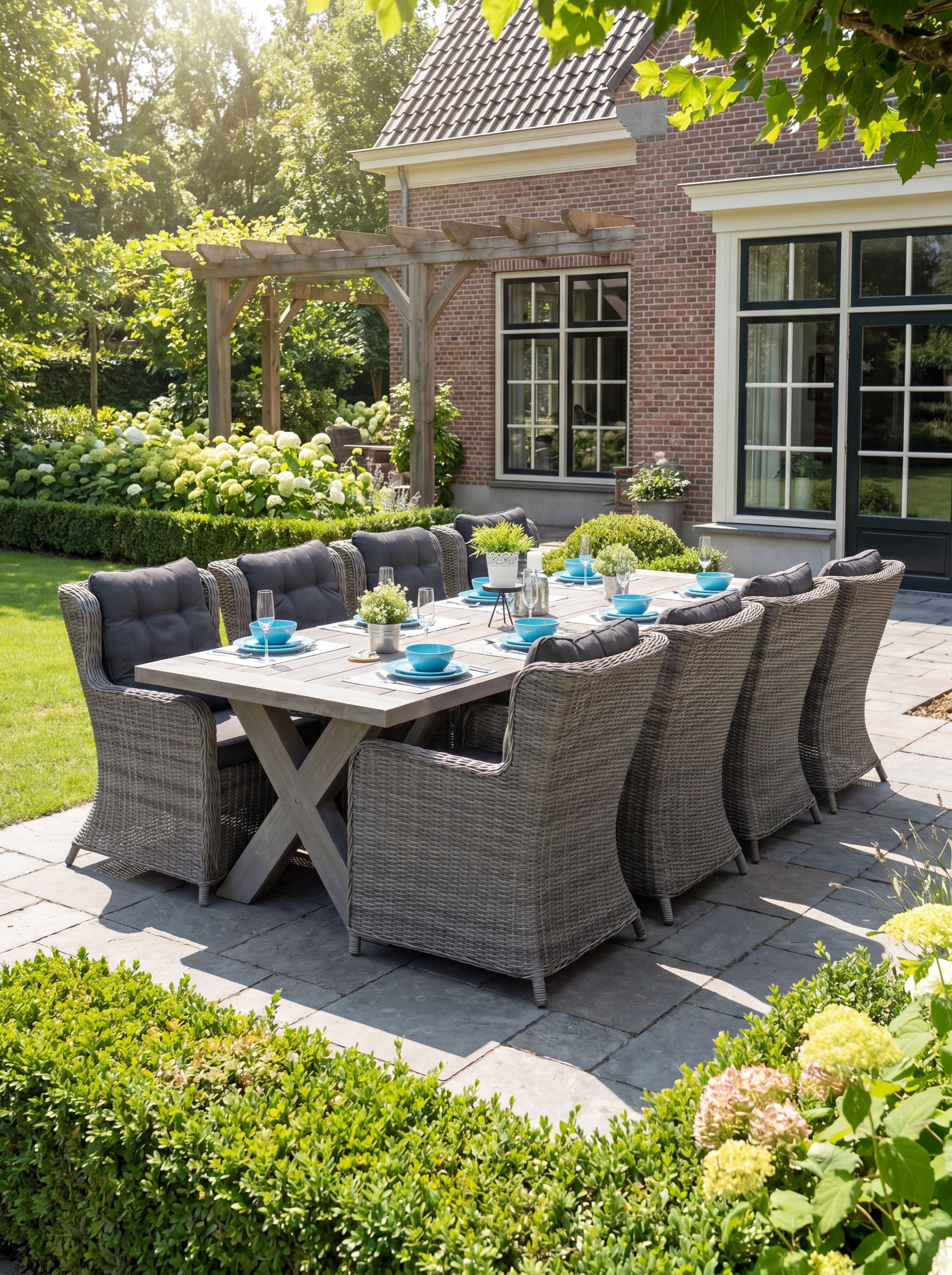 Norwich-Delano Tuinset 8 Personen - Acacia / Natural Grey