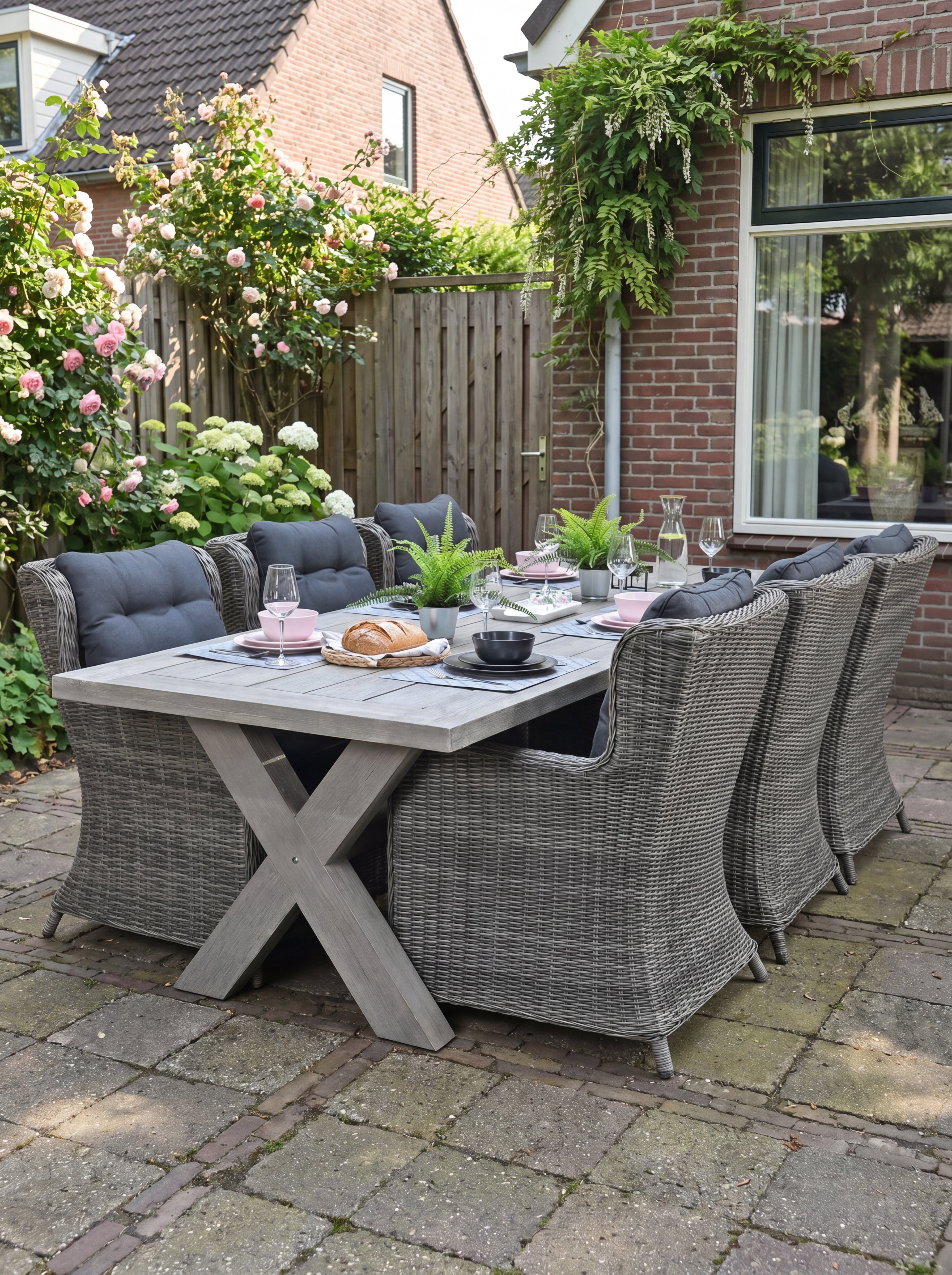 Norwich-Delano Tuinset 6 Personen - Acacia / Kobo Grey Showroommodel