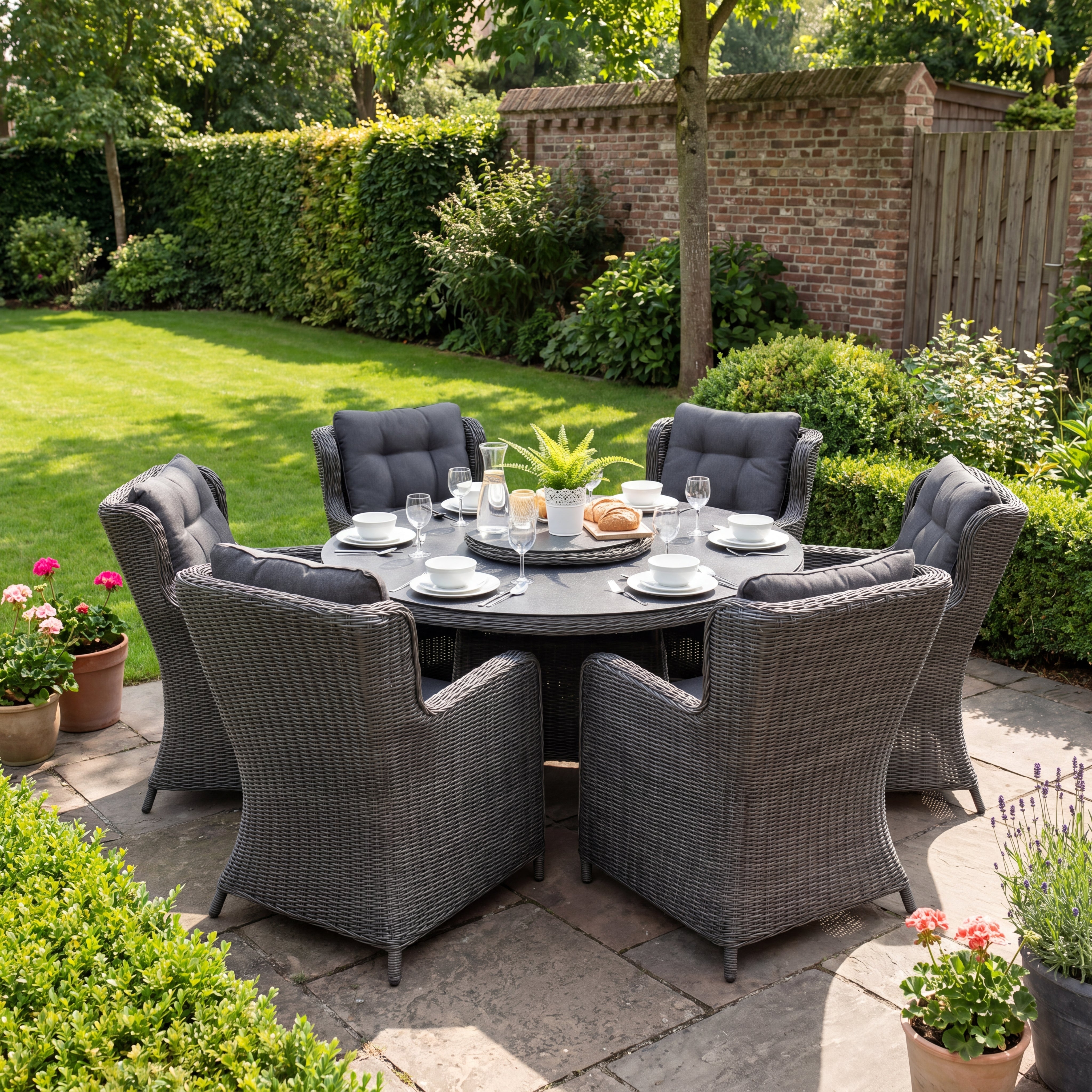 Rio-Delano Tuinset 6 Personen - Spraystone / Rock Grey