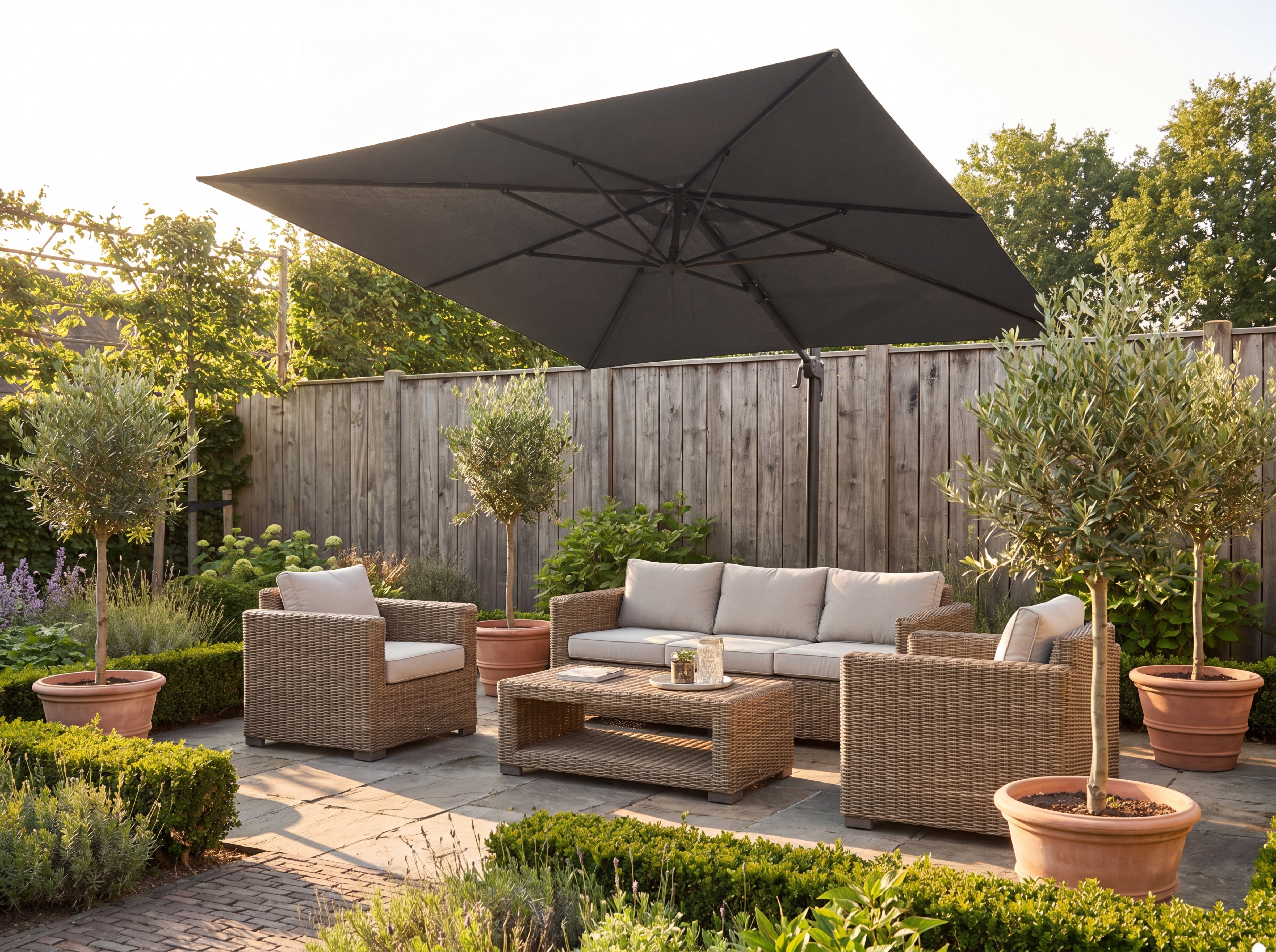 Zweefparasol 3,5 x 2,6 m - Platinum Challenger T2 - Antraciet
