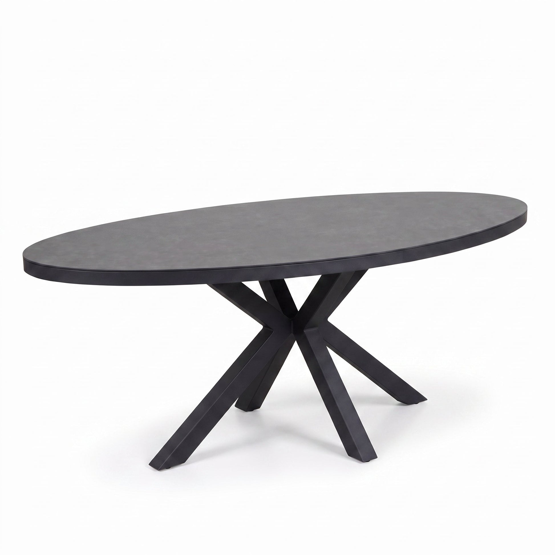Akron Ovale Tuintafel 180 cm - Keramisch blad in een sfeervolle tuin - Outnest tuinmeubelen