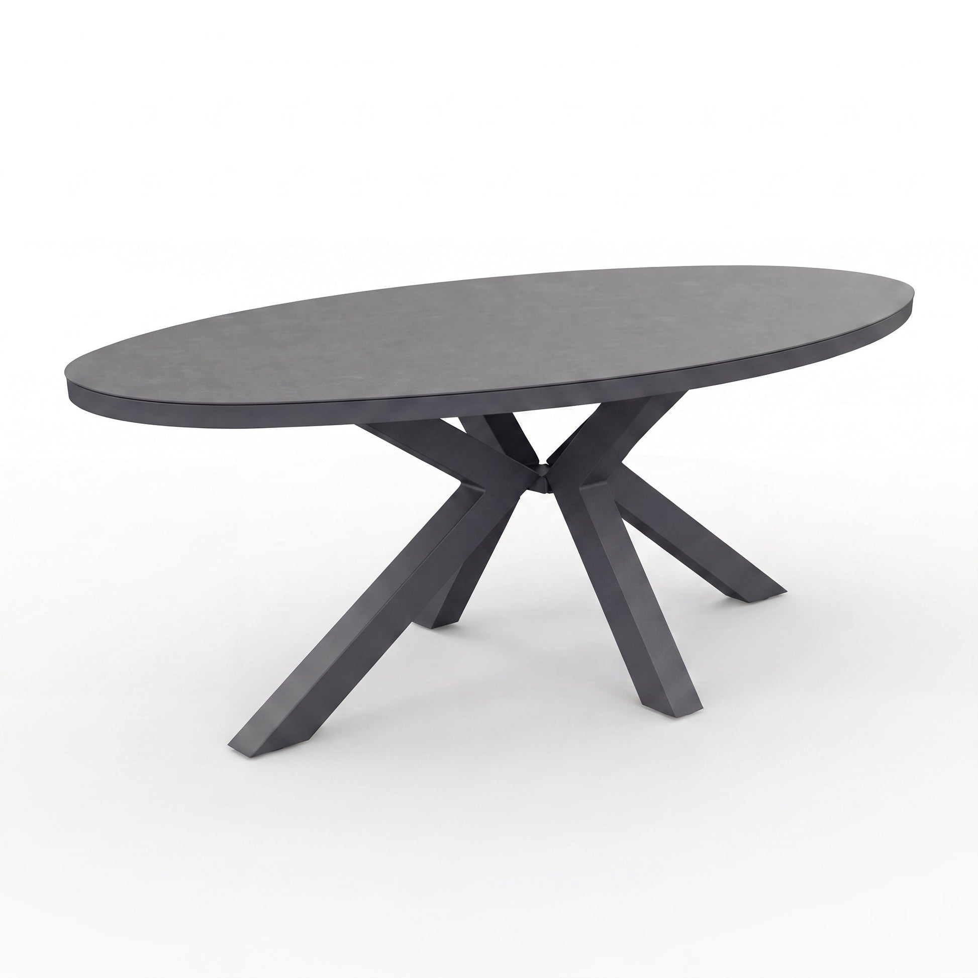 Akron Ovale Tuintafel 220 cm - Keramisch blad in een sfeervolle tuin - Outnest tuinmeubelen