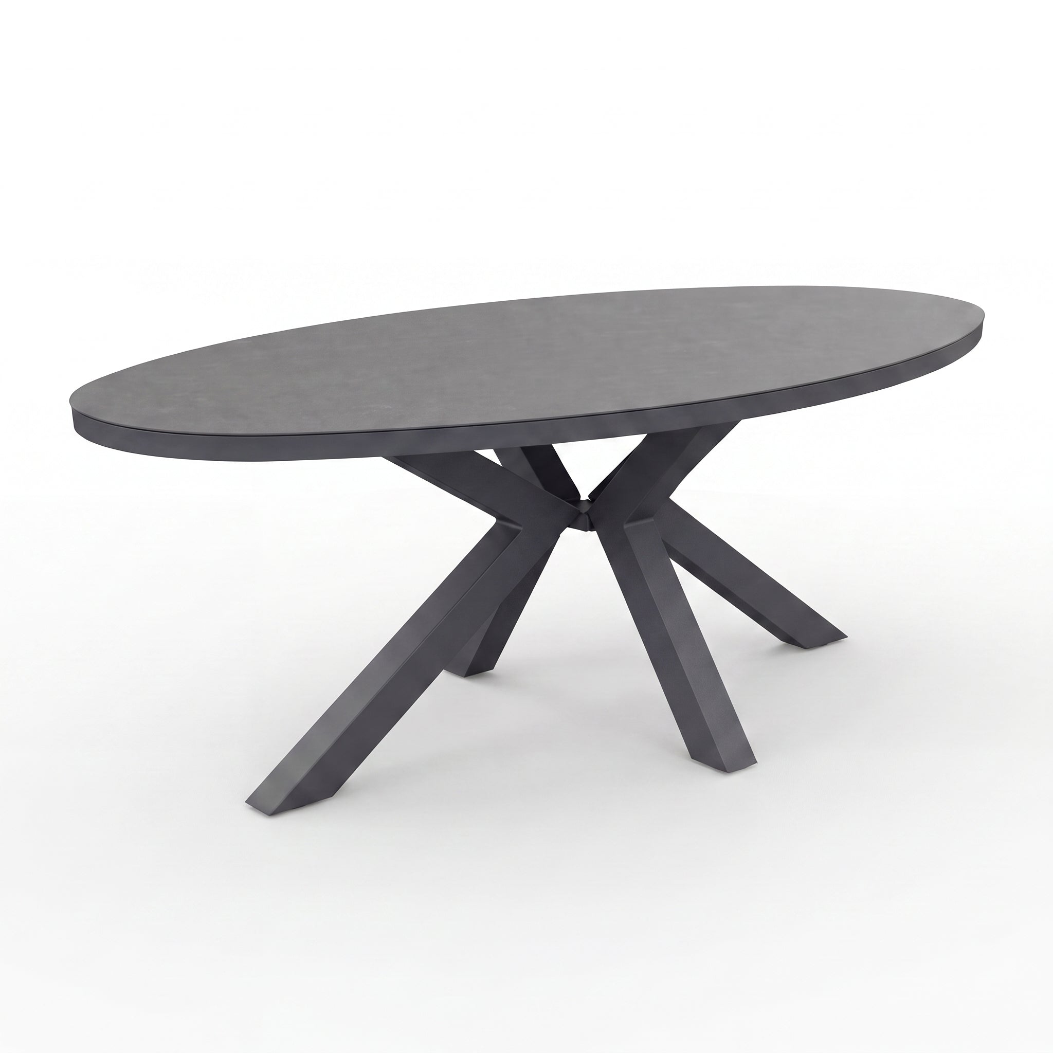 Akron Ovale Tuintafel 220 cm - Keramisch blad in een sfeervolle tuin - Outnest tuinmeubelen