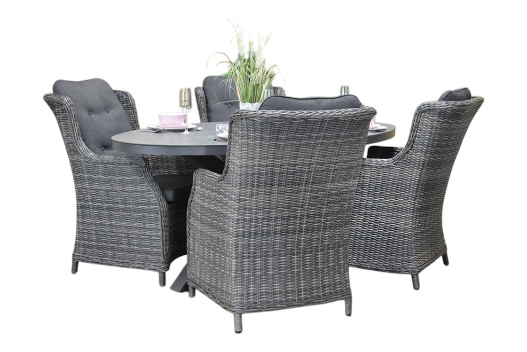 Akron-Darwin Tuinset 4 Personen - Keramisch blad / Kobo Grey