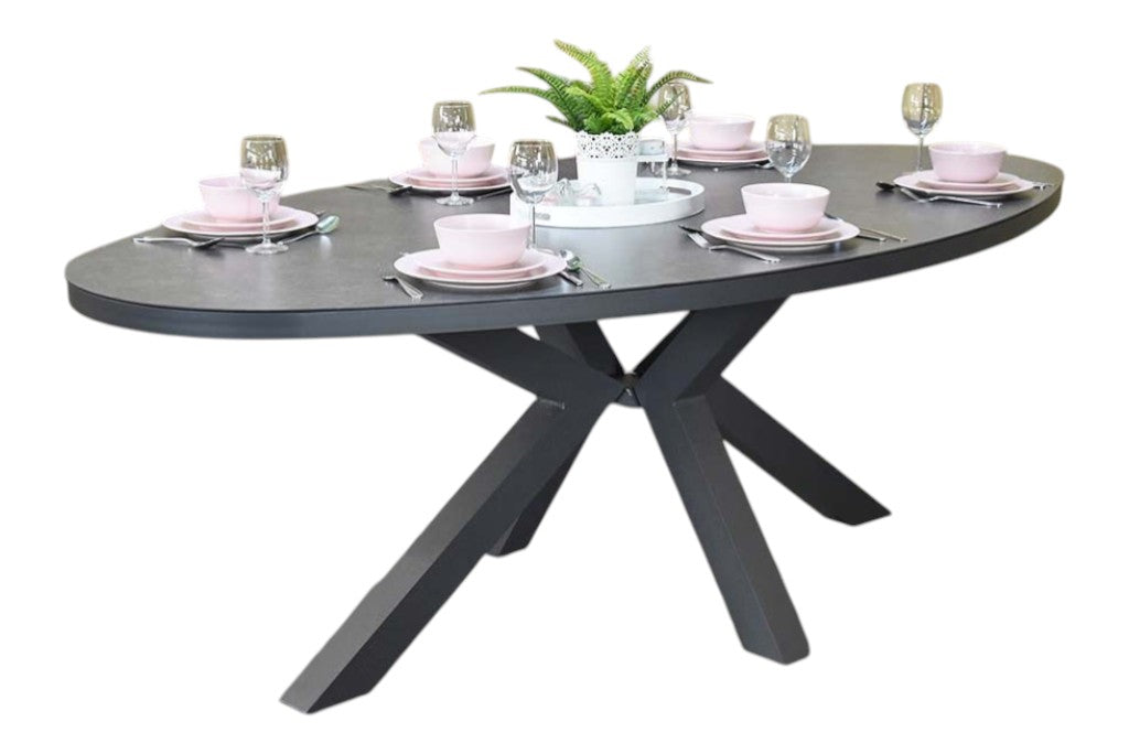 Akron Ovale Tuintafel 180 cm - Keramisch blad