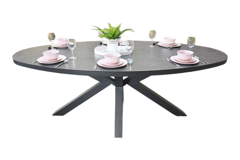 Akron Ovale Tuintafel 220 cm - Keramisch blad