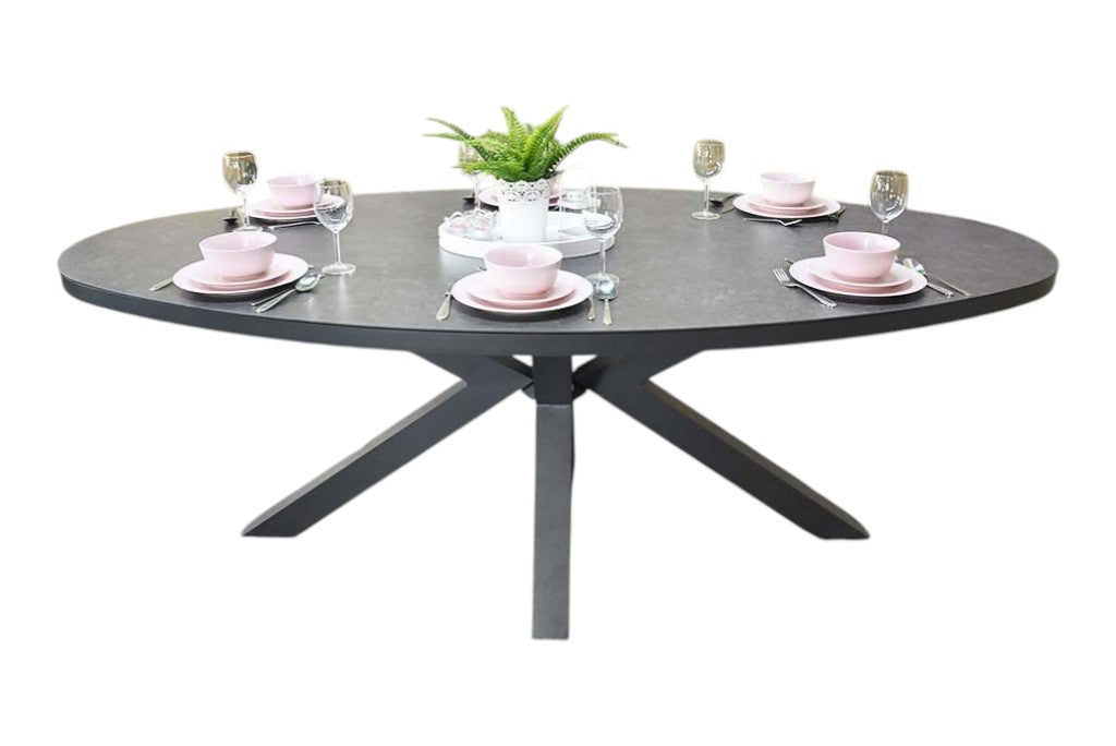 Akron Ovale Tuintafel 180 cm - Keramisch blad
