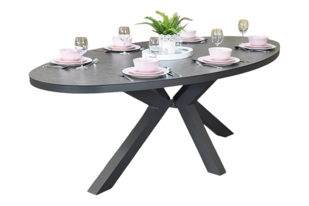 Akron Ovale Tuintafel 180 cm - Keramisch blad