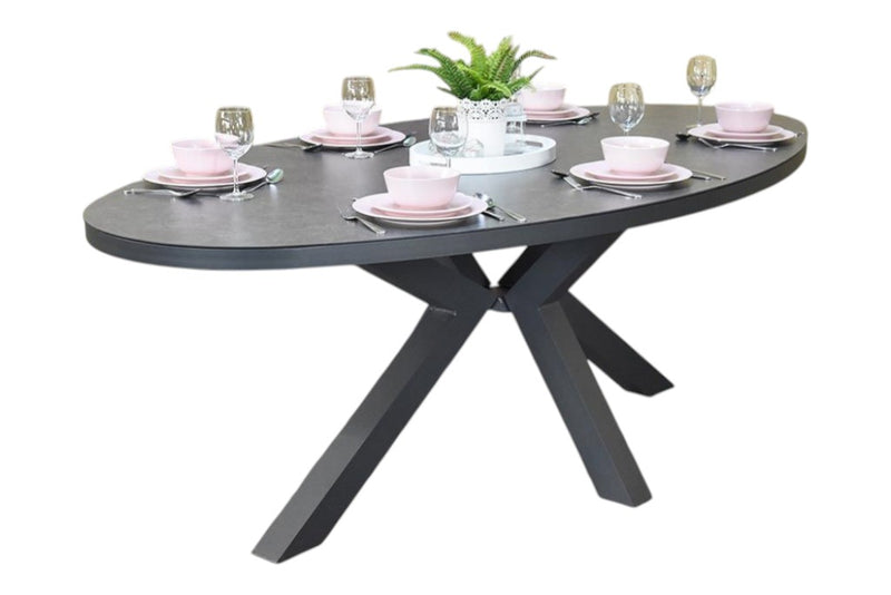 Akron Ovale Tuintafel 180 cm - Keramisch blad