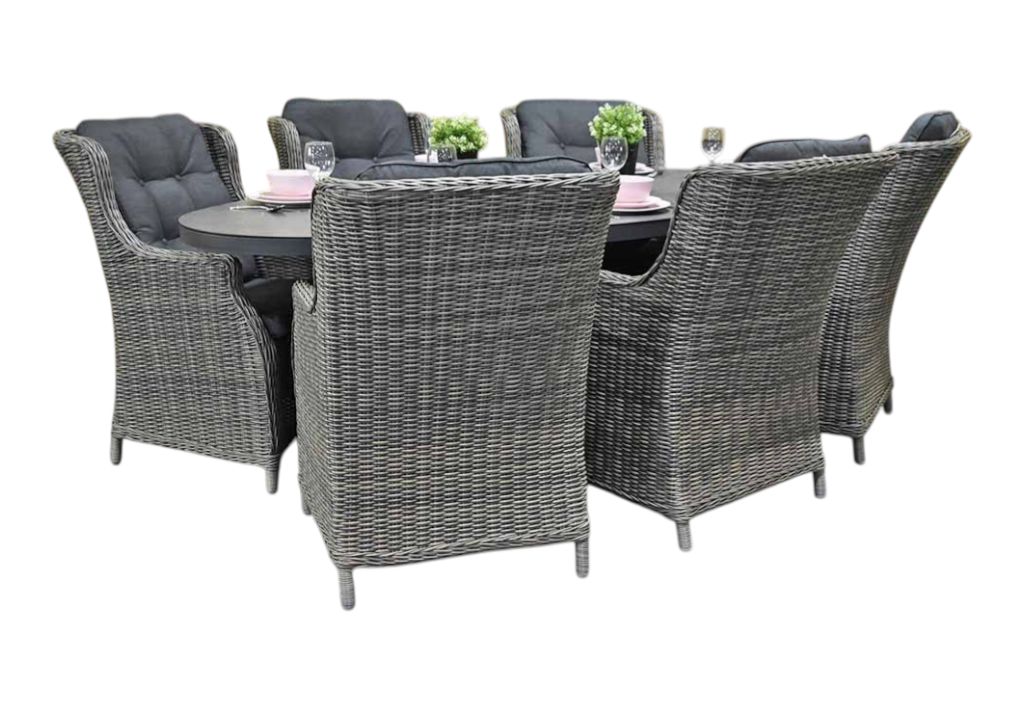 Akron-Darwin Tuinset 6 Personen - Keramisch blad / Kobo Grey