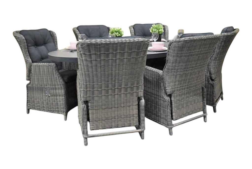 Akron-Darwin verstelbare Tuinset 6 Personen - Keramisch blad / Kobo Grey