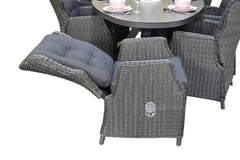 Akron-Darwin verstelbare Tuinset 6 Personen - Keramisch blad / Rock Grey