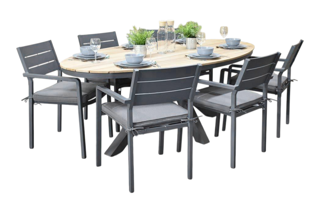 Akron-Bolton Tuinset 6 Personen - Teak