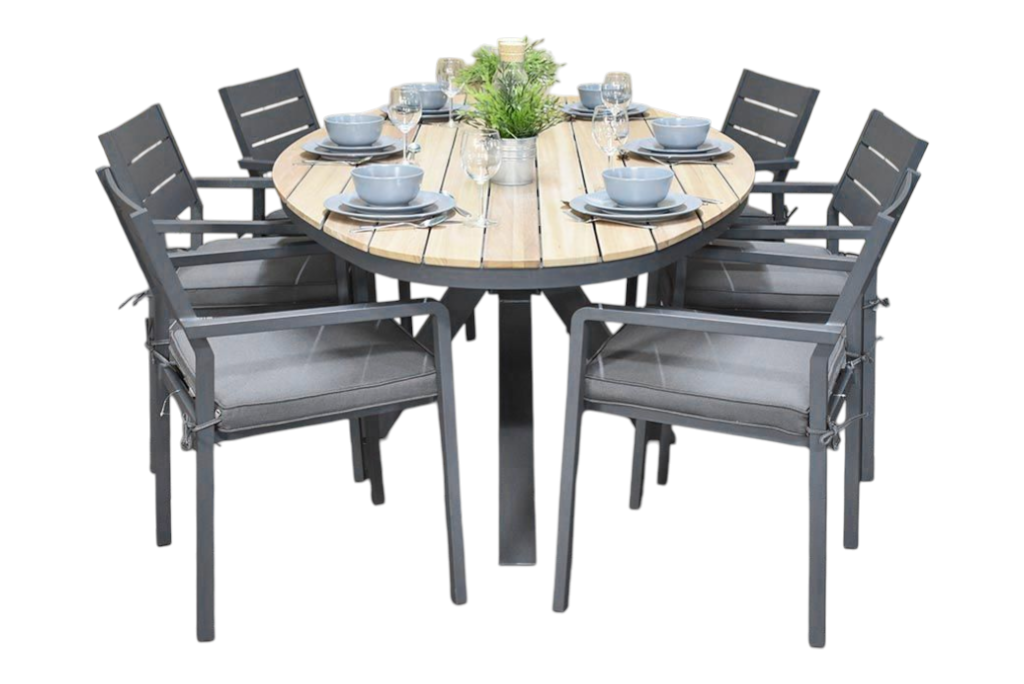 Akron-Bolton Tuinset 6 Personen - Teak