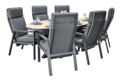 Akron-Birmingham verstelbare Tuinset 6 Personen - Teak