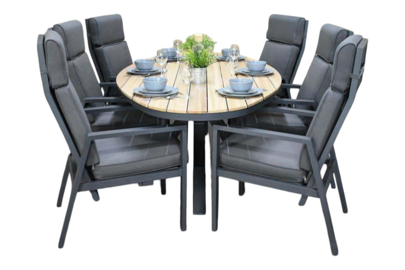Akron-Birmingham verstelbare Tuinset 6 Personen - Teak