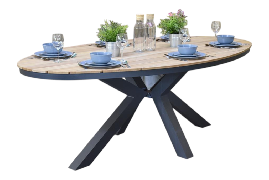 Akron Ovale Tuintafel 220 cm - Teak
