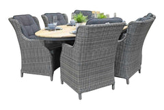 Akron-Darwin Tuinset 6 Personen - Teak / Kobo Grey