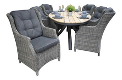 Akron-Darwin Tuinset 6 Personen - Teak / Kobo Grey