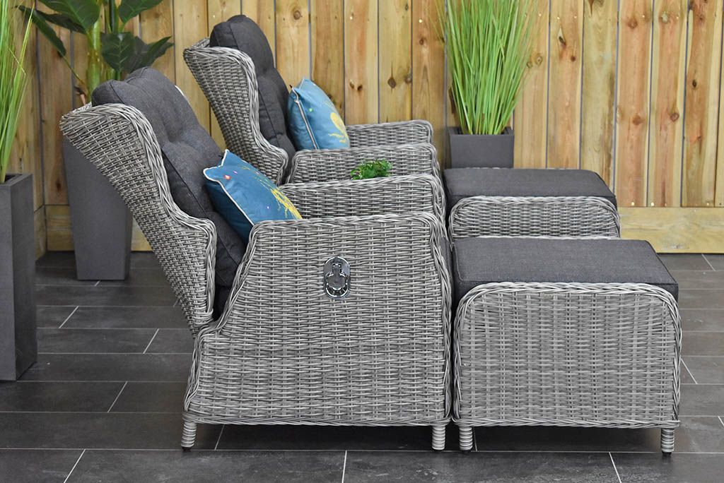 Alicante verstelbare loungeset Light Kobo Grey - verstelbare rugleuning - Outnest
