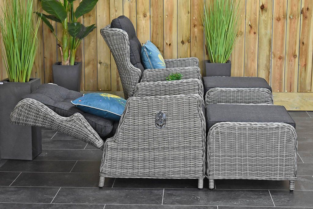 Alicante verstelbare loungeset Light Kobo Grey - kussen - Outnest