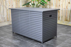 Outnest Aluminium Kussenbox Dark Grey vooraanzicht