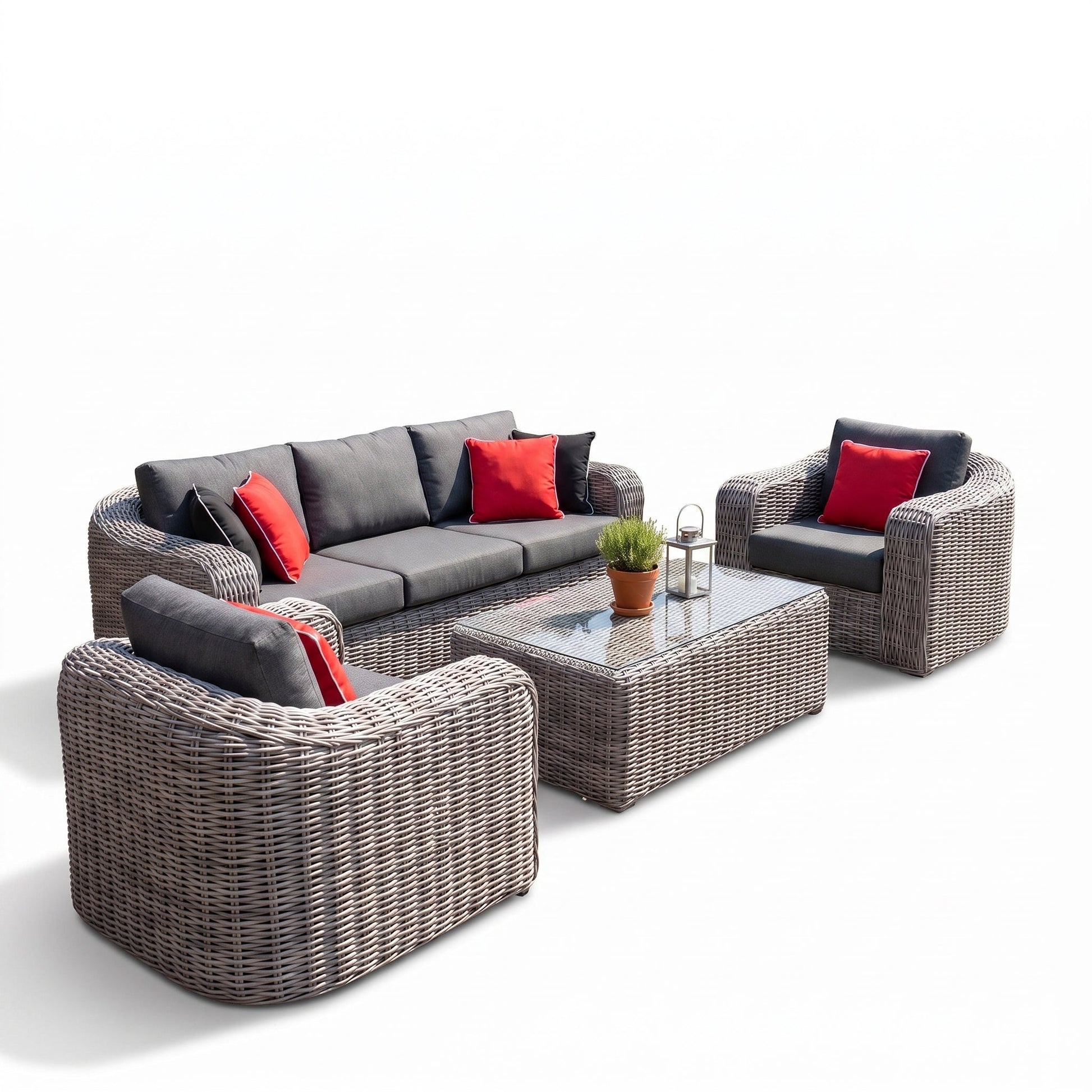 Arrecife Loungeset in een sfeervolle tuin - Outnest tuinmeubelen