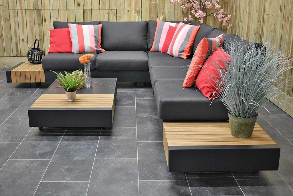 Athene Hoek Loungeset - Black / Rechts