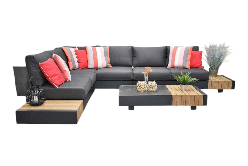Athene Hoek Loungeset - Black / Rechts