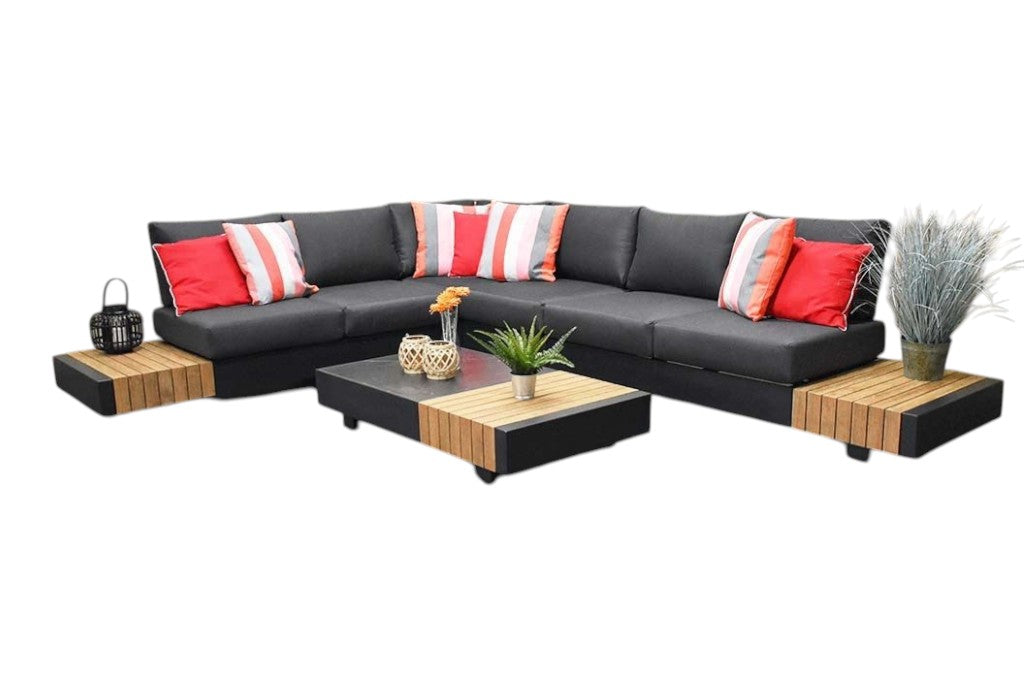 Athene Hoek Loungeset - Black / Rechts