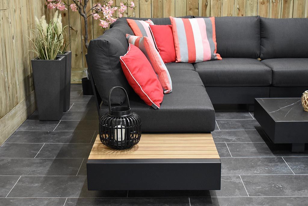 Athene Hoek Loungeset - Black / Rechts