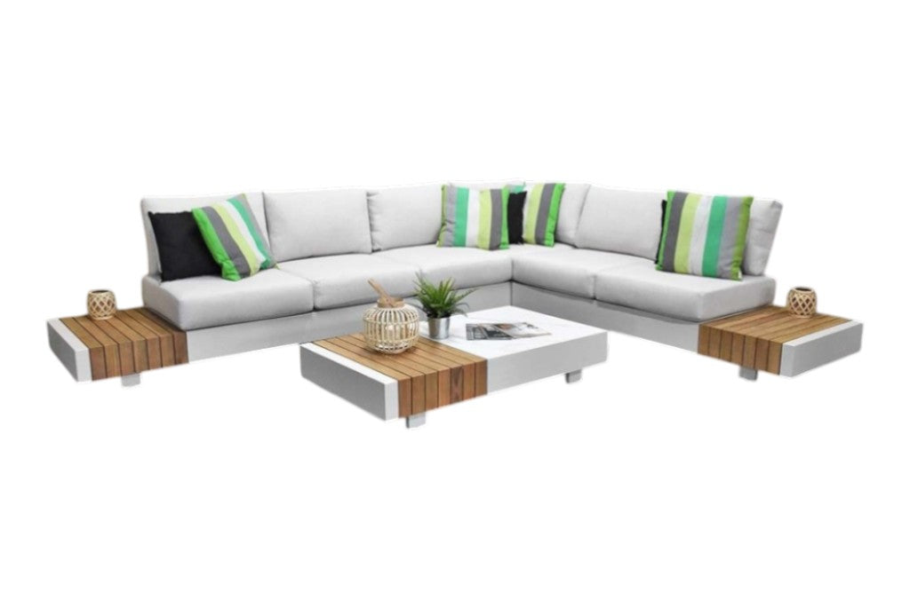 Athene Hoek Loungeset - White / Links