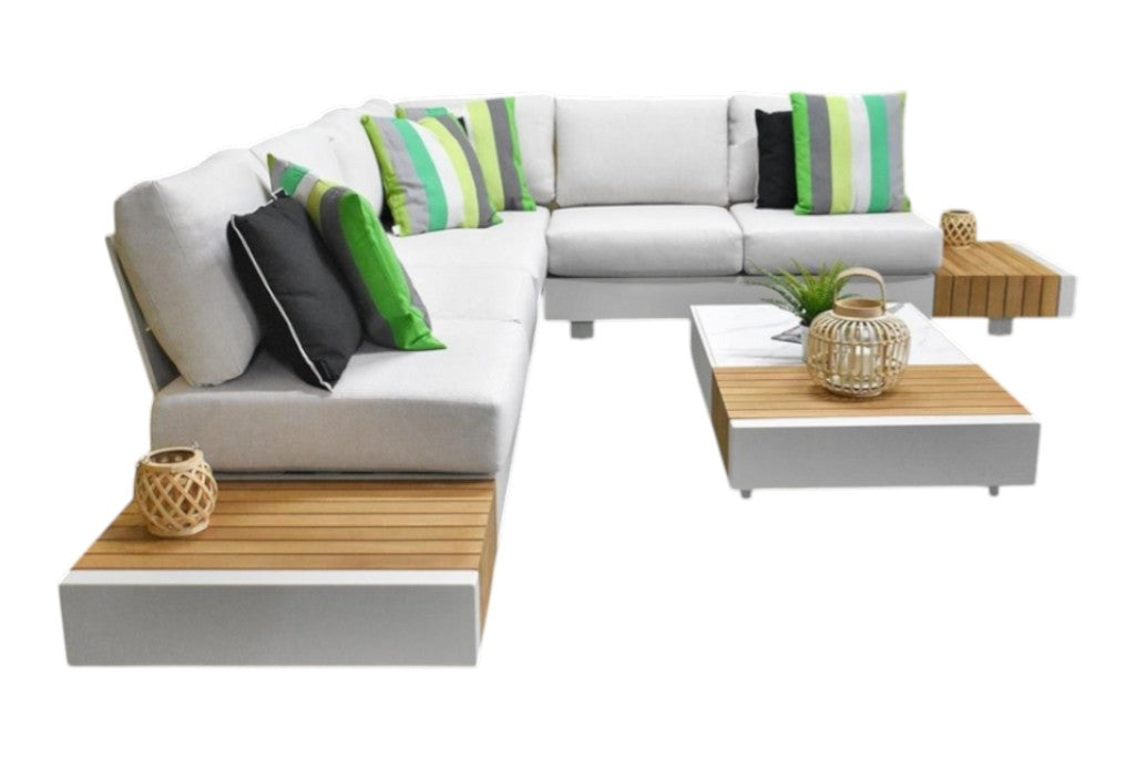 Athene Hoek Loungeset - White / Links