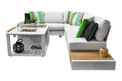 Athene Hoek Loungeset - White / Ja / Rechts