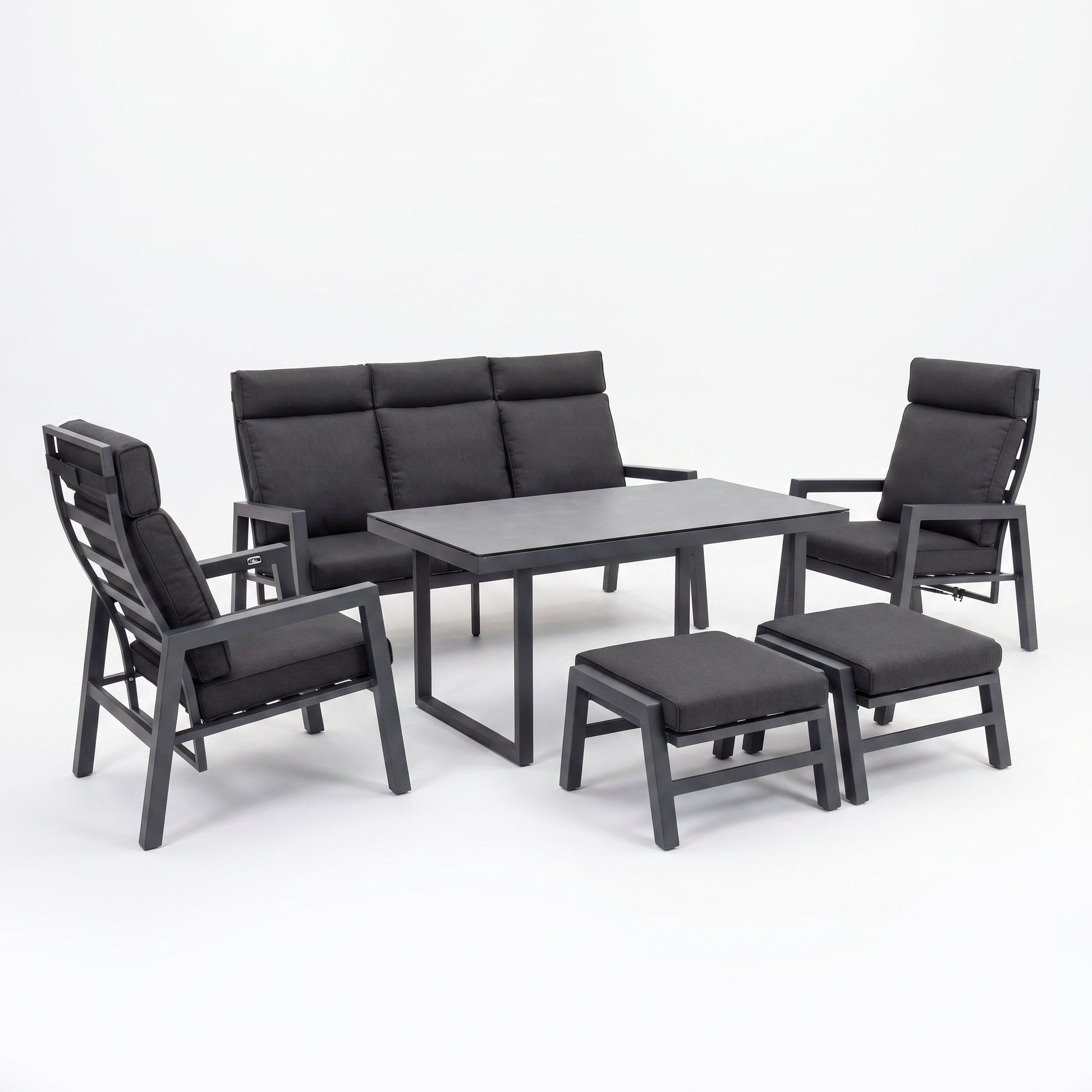 Atletico Verstelbare Dining Loungeset in een sfeervolle tuin - Outnest tuinmeubelen