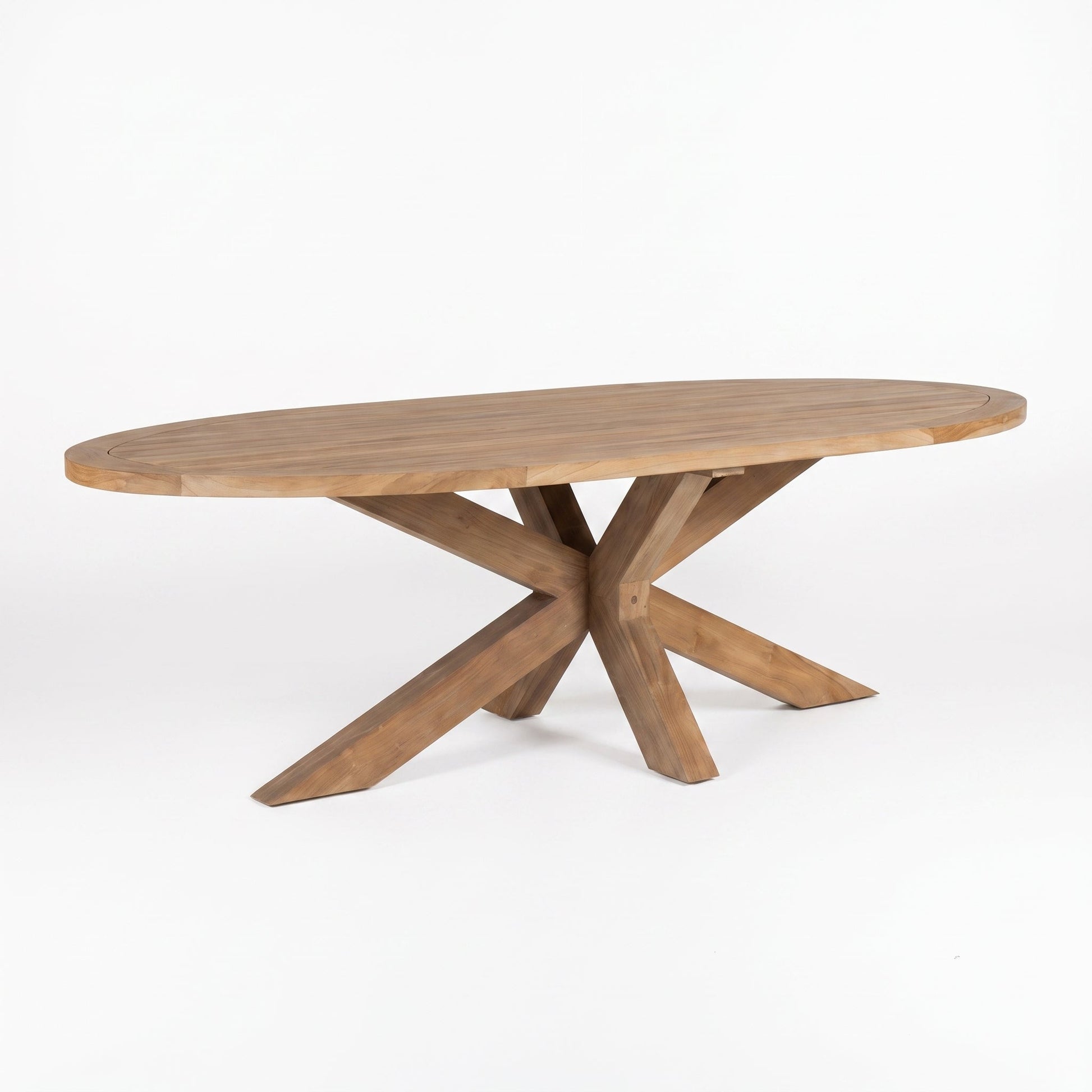 Balok ovale tuintafel 240 cm teak natural - studio shot - Outnest tuinmeubelen
