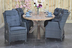 Balok Darwin tuinset 6 personen teak Rock Grey - afbeelding 6 - Outnest