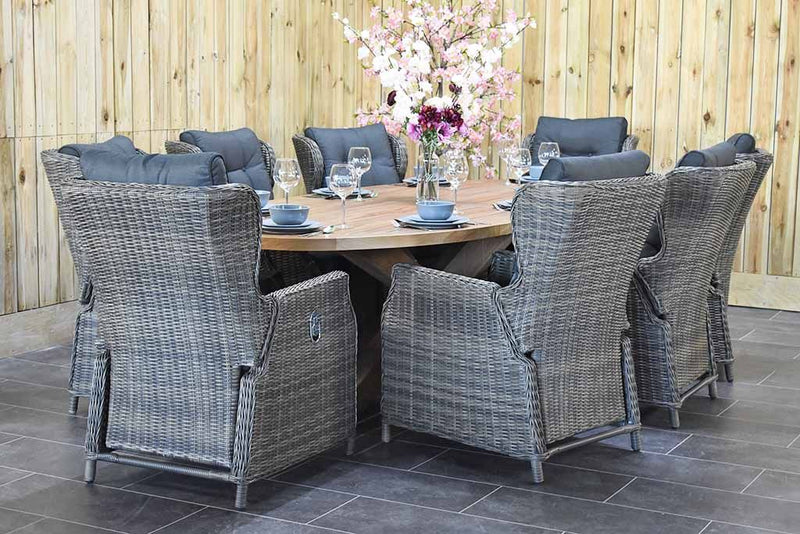 Balok Barcelona tuinset 8 personen teak Kobo Grey - afbeelding 3 - Outnest