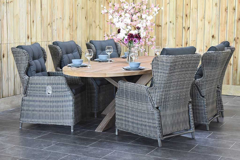 Balok Barcelona tuinset 6 personen teak Kobo Grey - afbeelding 4 - Outnest
