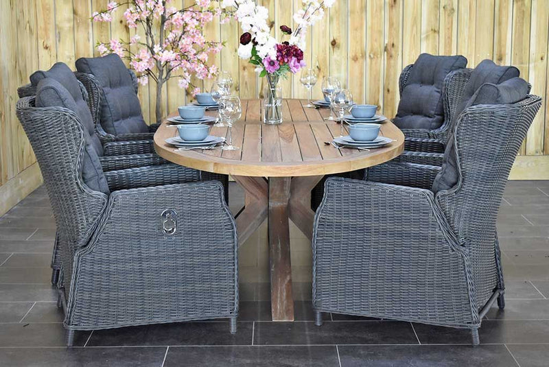 Balok Barcelona tuinset 6 personen teak Rock Grey - afbeelding 2 - Outnest