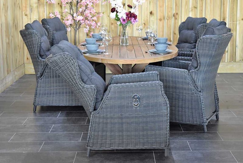 Balok Barcelona tuinset 6 personen teak Rock Grey - afbeelding 8 - Outnest