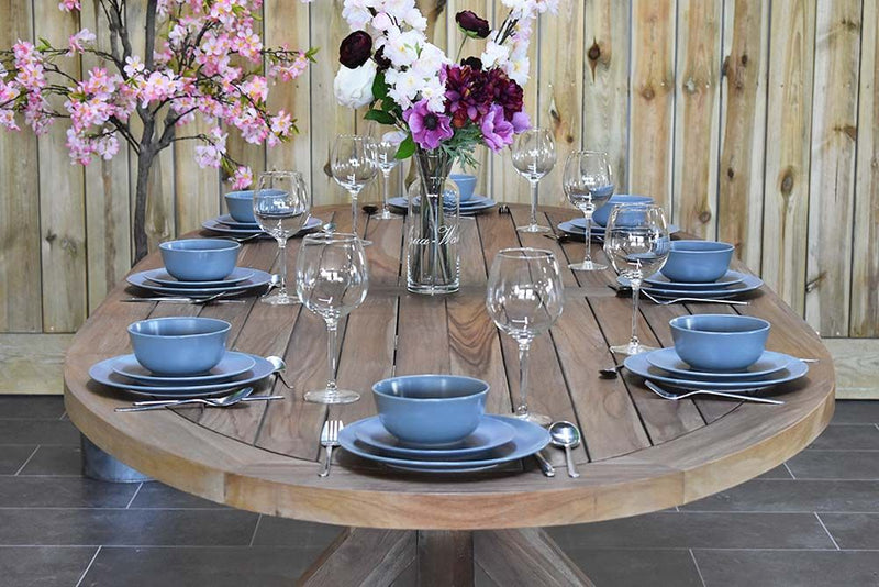 Balok ovale tuintafel 280 cm teak - afbeelding 5 - Outnest
