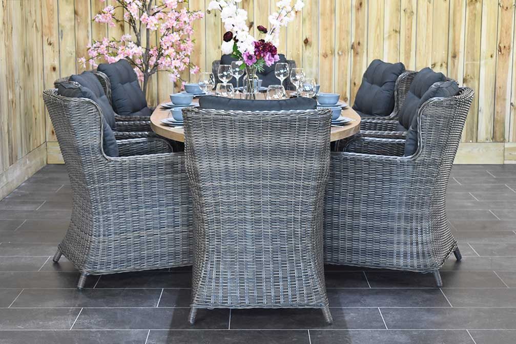 Balok Delano tuinset 8 personen teak Kobo Grey - afbeelding 2 - Outnest
