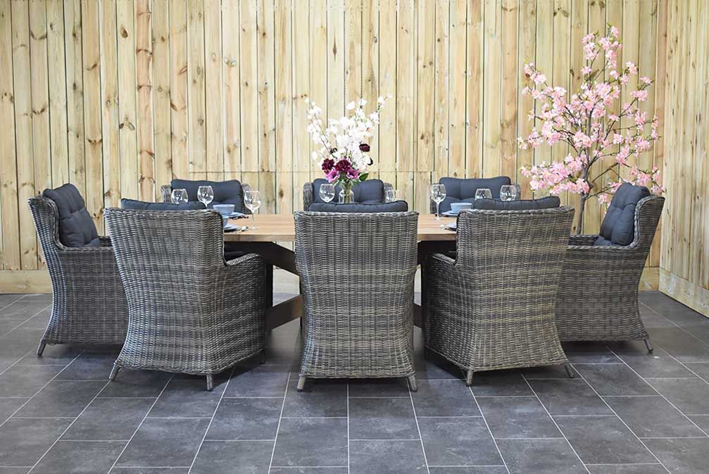 Balok Delano tuinset 8 personen teak Kobo Grey - afbeelding 3 - Outnest
