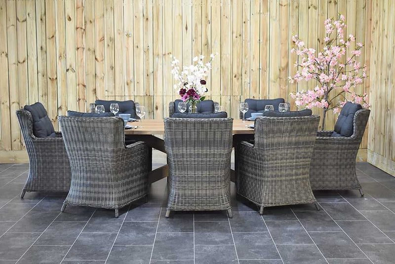 Balok Delano tuinset 8 personen teak Kobo Grey - afbeelding 3 - Outnest