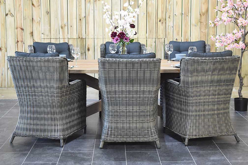 Balok Delano tuinset 6 personen teak Kobo Grey - afbeelding 3 - Outnest